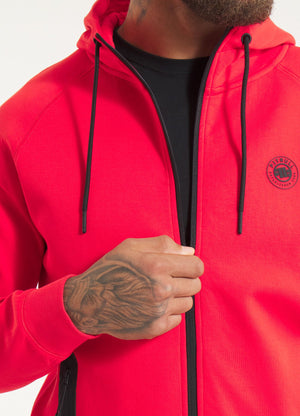 Men's Zip-up hoodie DOGWOOD - Fluo red