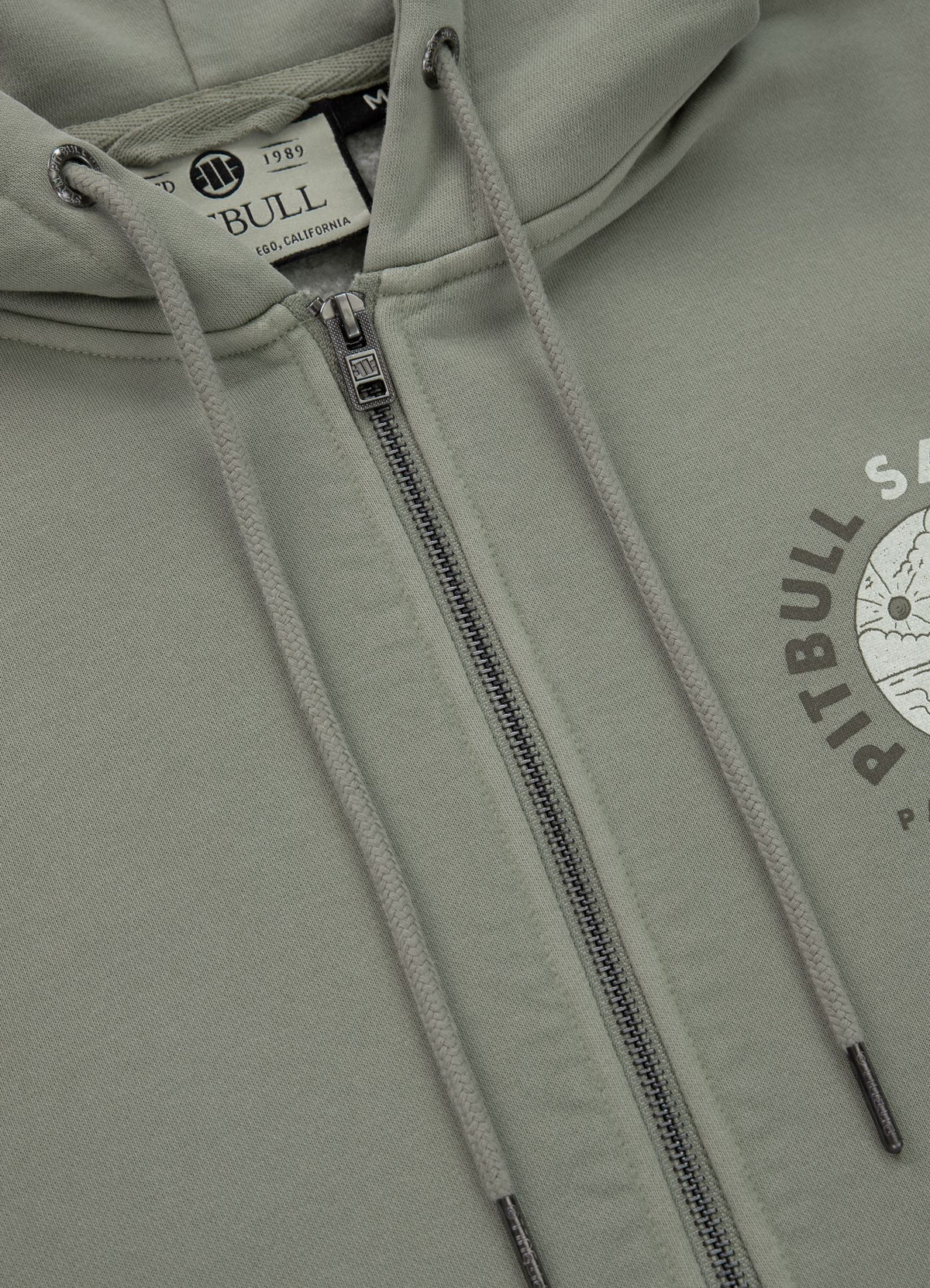 Men's Zip-up hoodie Washed PLANET SURF - Gray Harbour