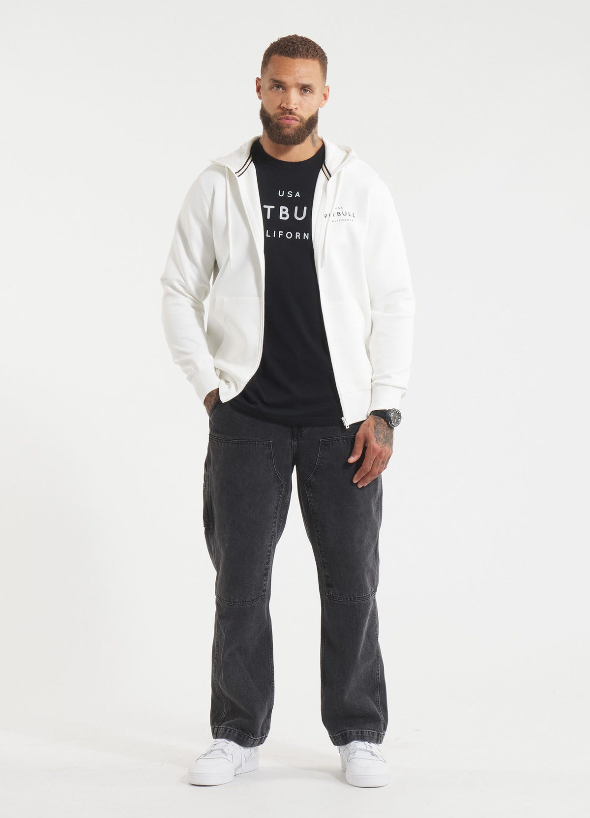 Men's Zip-up hoodie SAMPSON - Offwhite