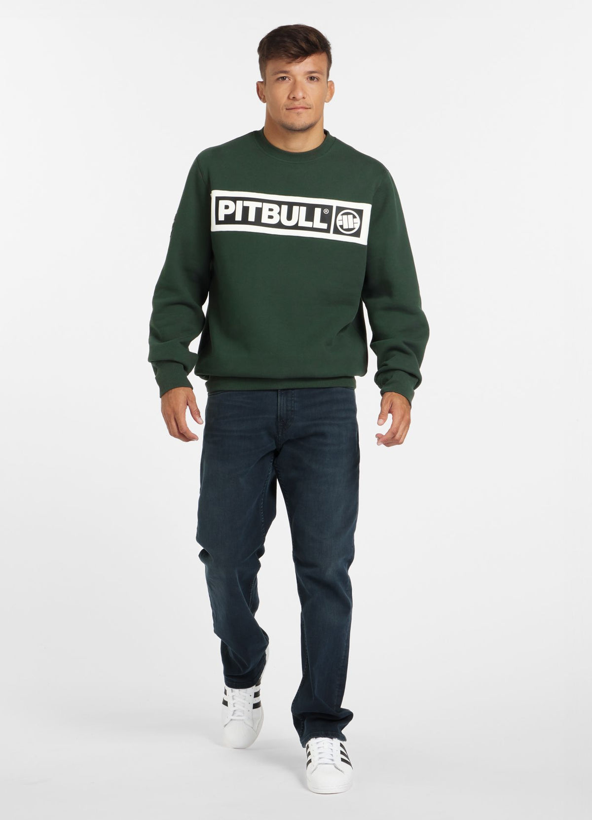 SHERWOOD Tamnozeleni Crewneck