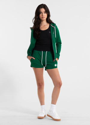 Women's zip-up hoodie French Terry LA DETA - Dark green