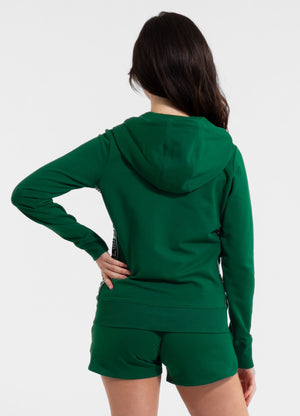 Women's zip-up hoodie French Terry LA DETA - Dark green