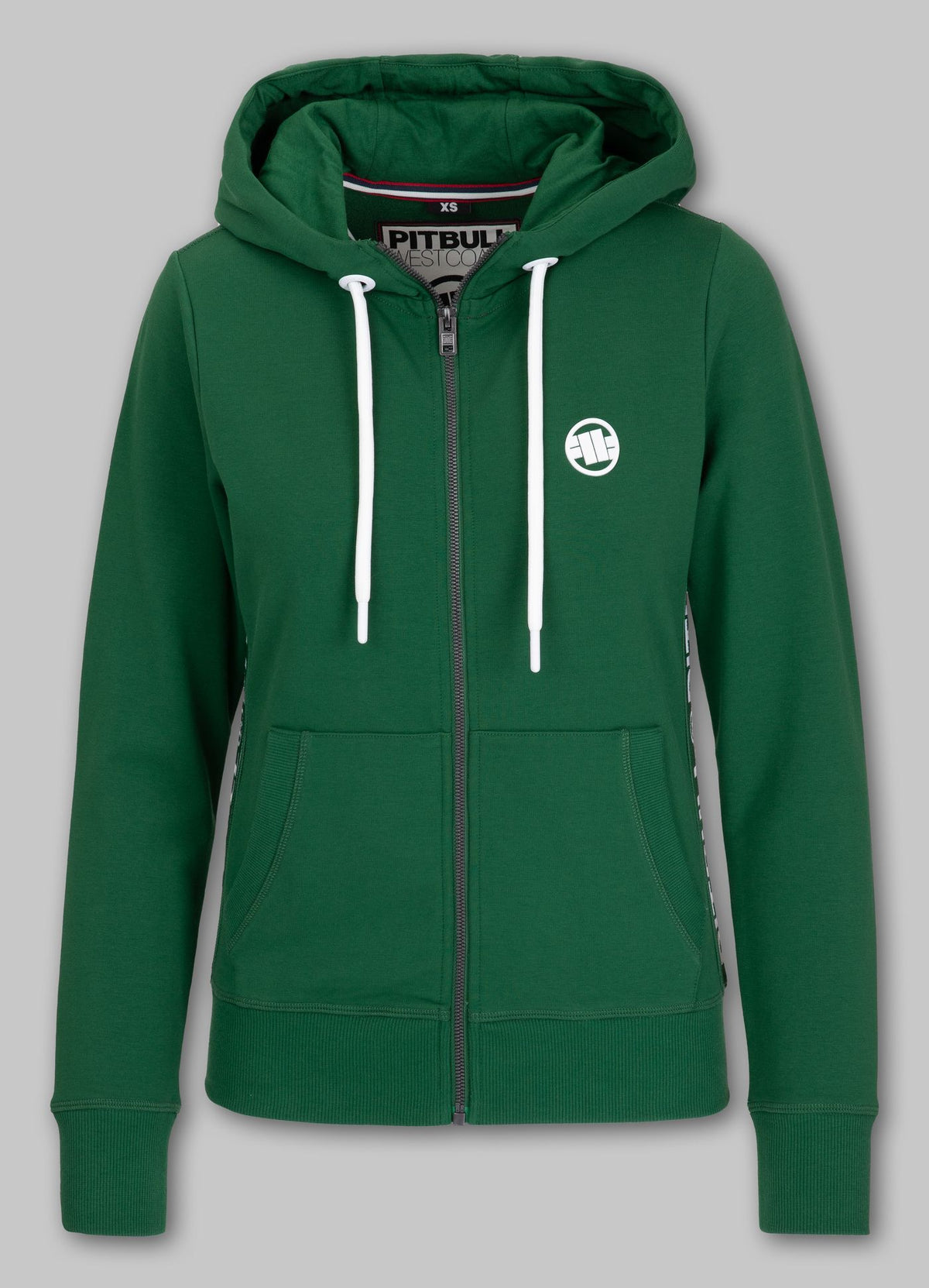 Women's zip-up hoodie French Terry LA DETA - Dark green