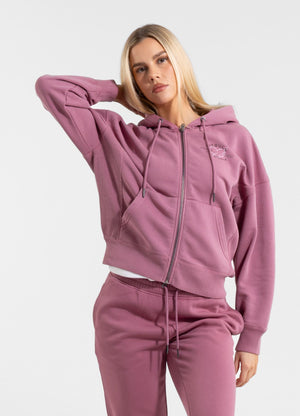 Women's zip-up hoodie Washed MANZANITA HEART - Pink