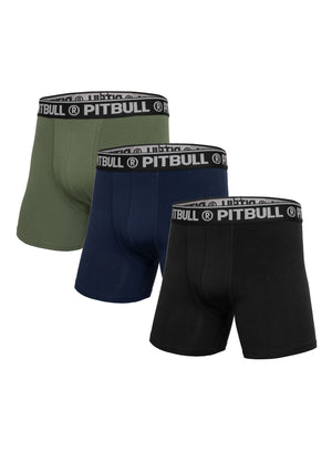 Boxershorts 3er Pack Oliv/Dunkelblau/Schwarz