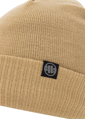 KLEINES LOGO 2 Sand Winter Beanie Bubble