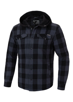 PIONEER Grau/Schwarzes Kapuzen-Overshirt