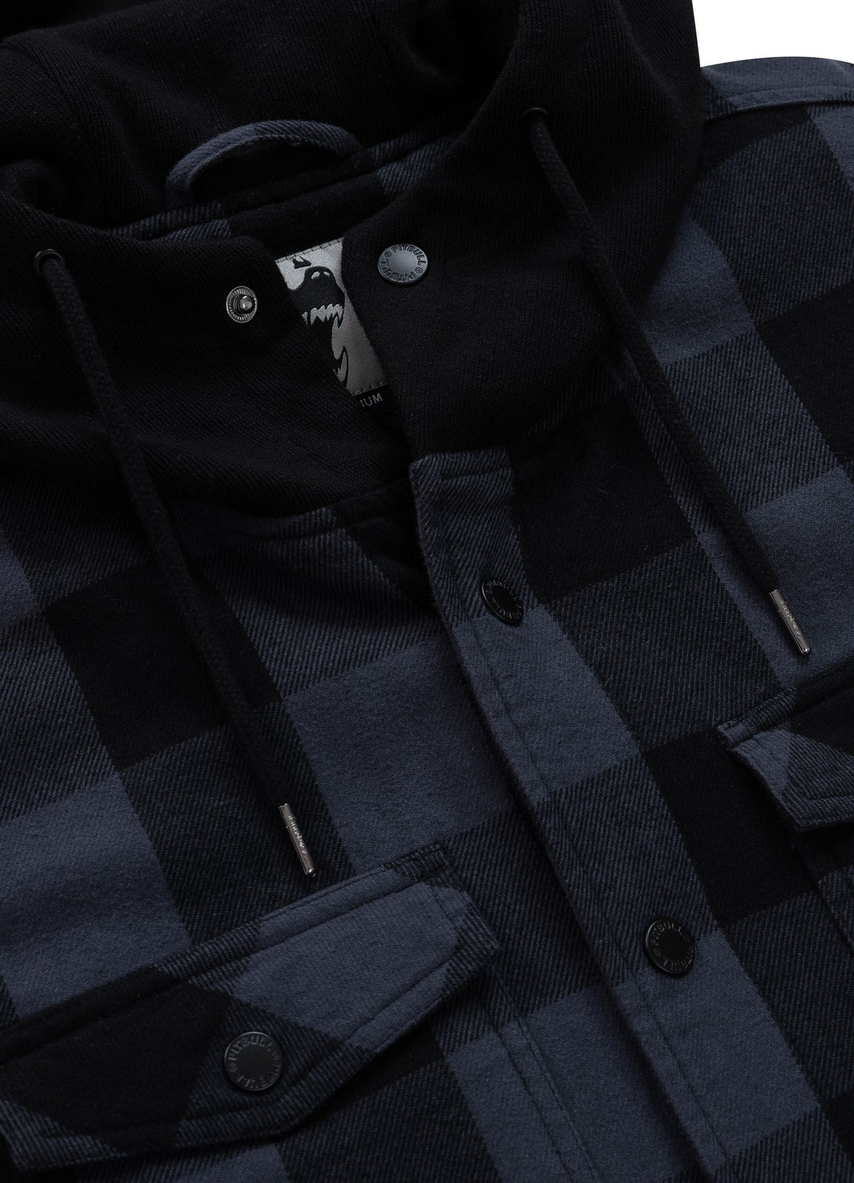 PIONEER Grau/Schwarzes Kapuzen-Overshirt