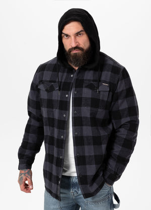 PIONEER Grau/Schwarzes Kapuzen-Overshirt