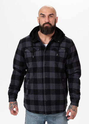 PIONEER Grau/Schwarzes Kapuzen-Overshirt