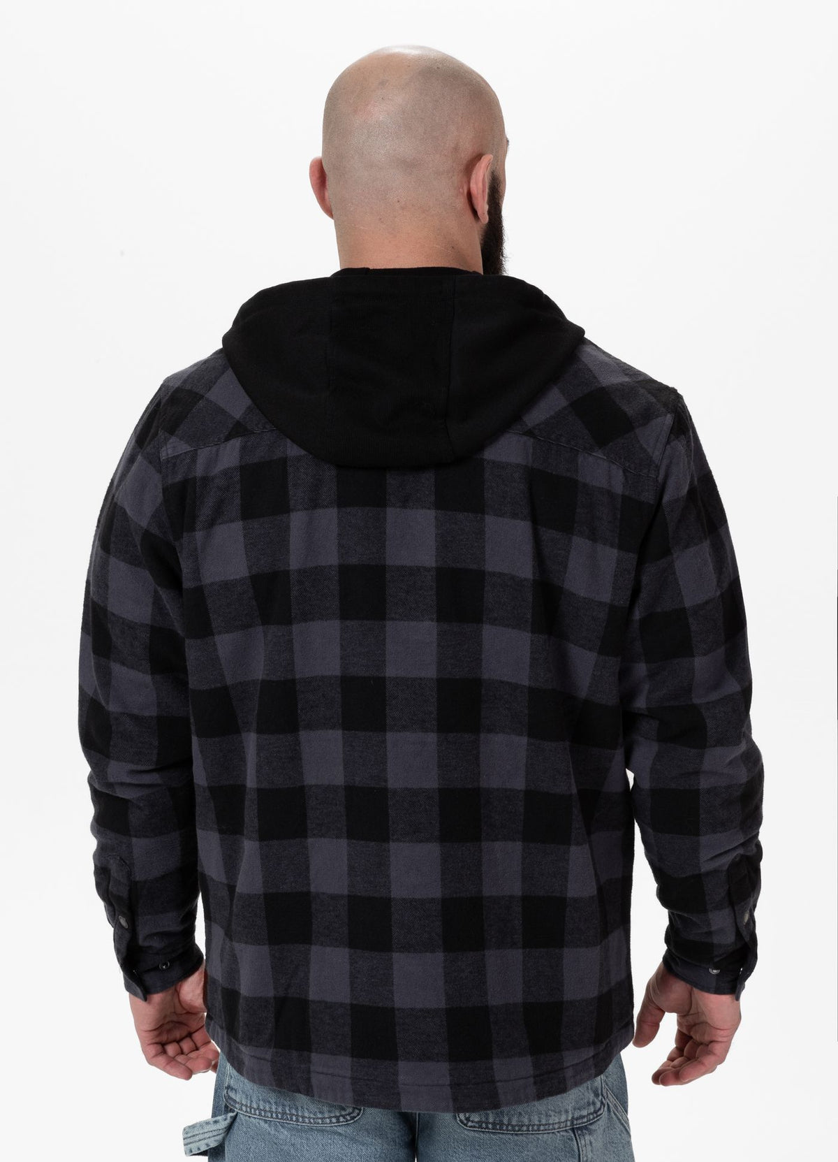 PIONEER Grau/Schwarzes Kapuzen-Overshirt