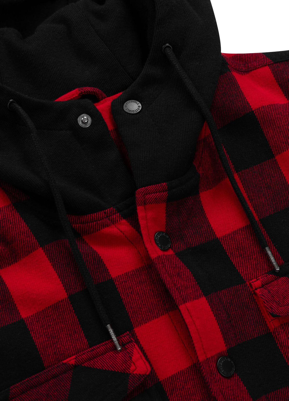 PIONEER Rot/Schwarzes Kapuzen-Overshirt