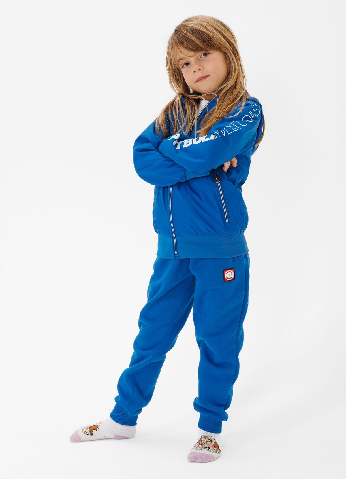 ATHLETIC SLEEVE Blaue Jacke für Kinder