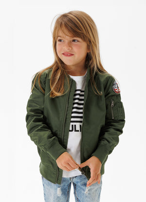 Kinder Übergangsjacke MA-1 Junior - Olivgrün