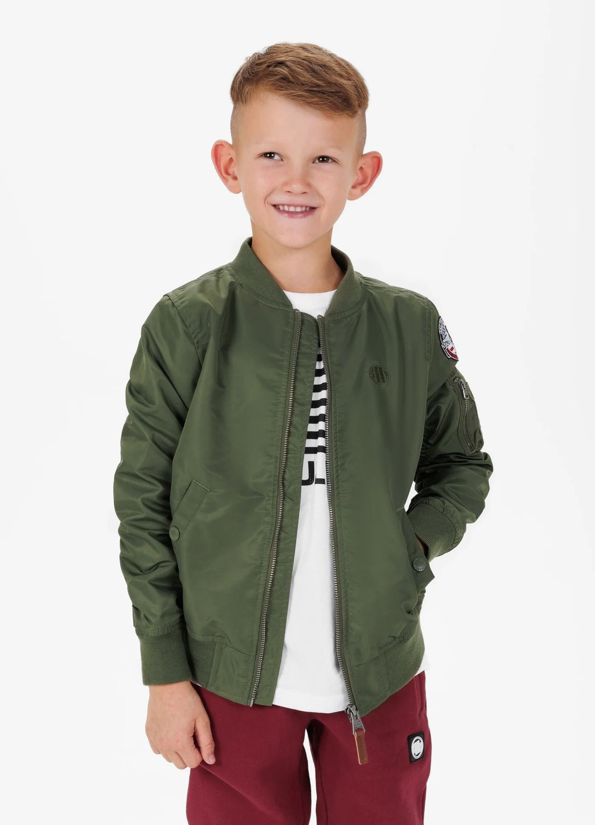 Kinder Übergangsjacke MA-1 Junior - Olivgrün