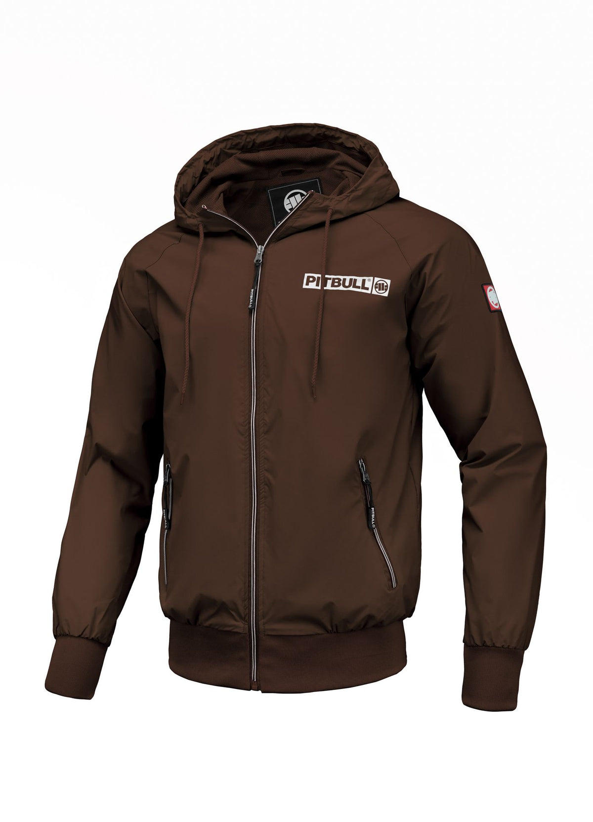 Braune Jacke mit sportlichem Logo