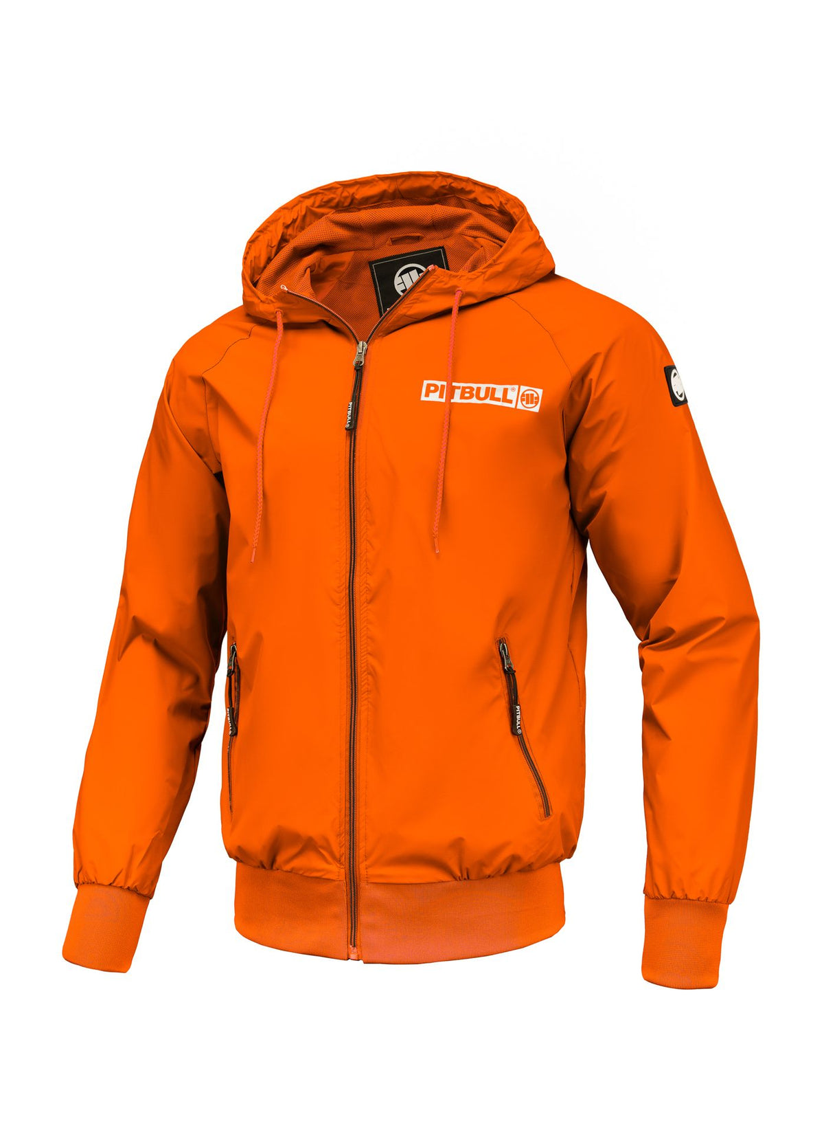 Orangefarbene Jacke mit ATHLETIC-LOGO