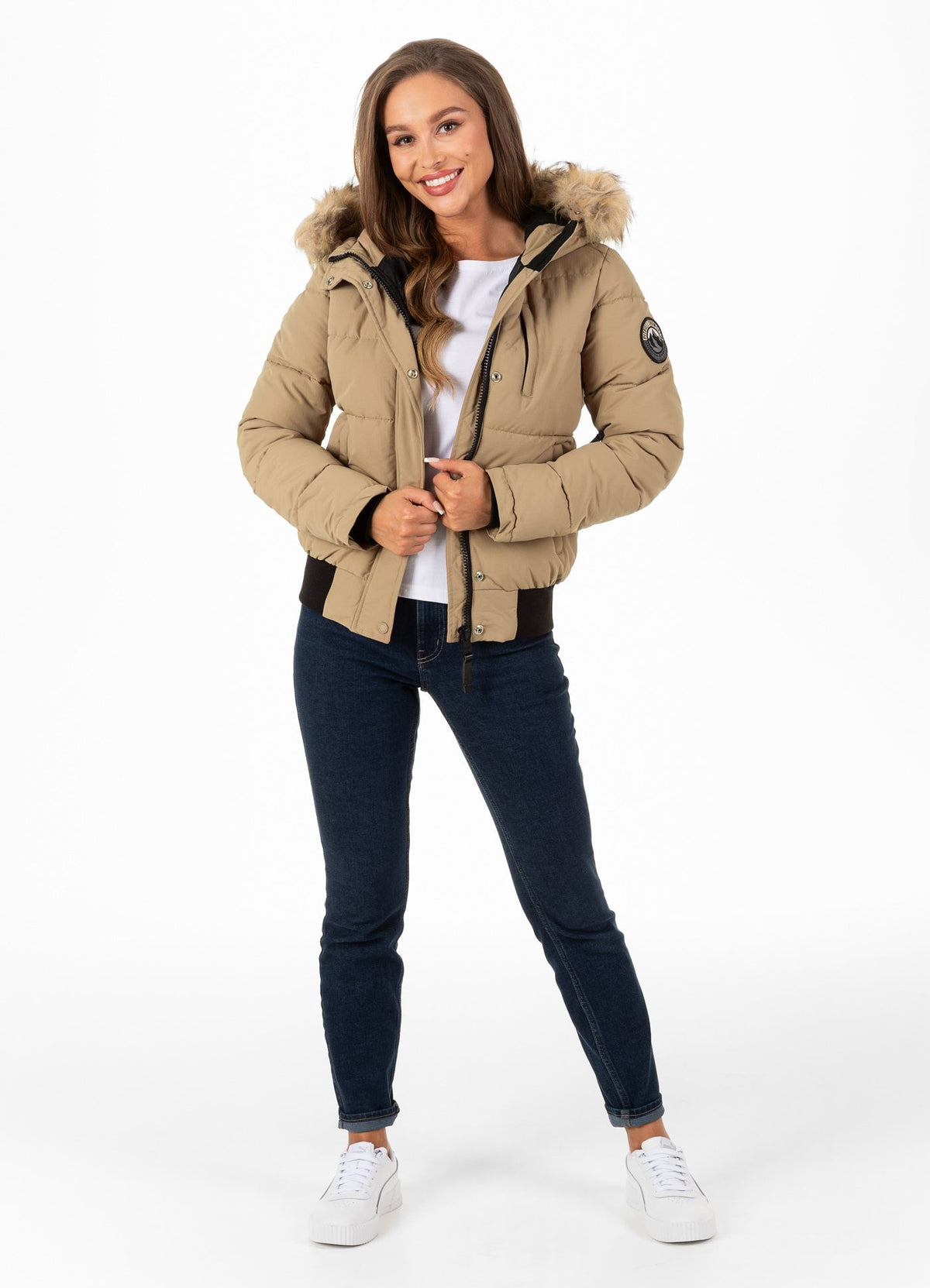 Damen Kapuzenjacke Firethorn Sand