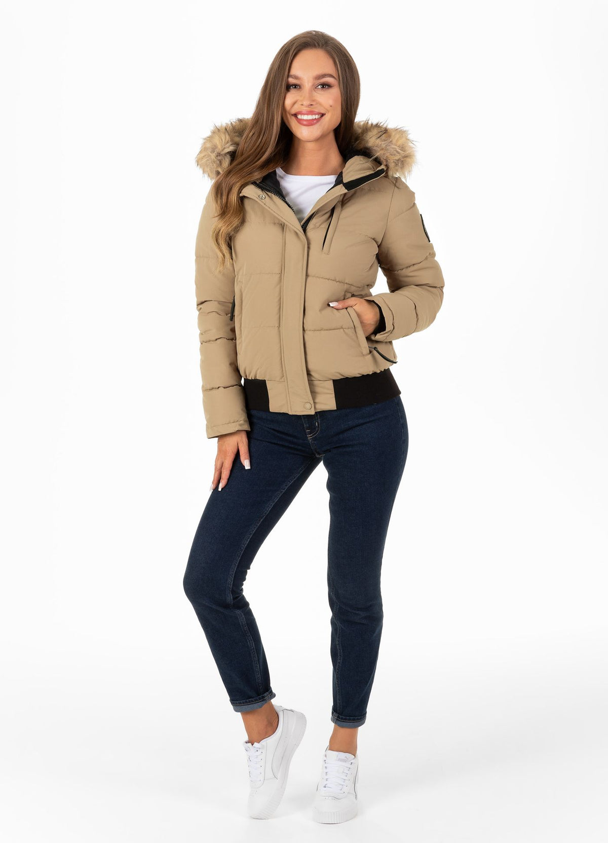 Damen Kapuzenjacke Firethorn Sand