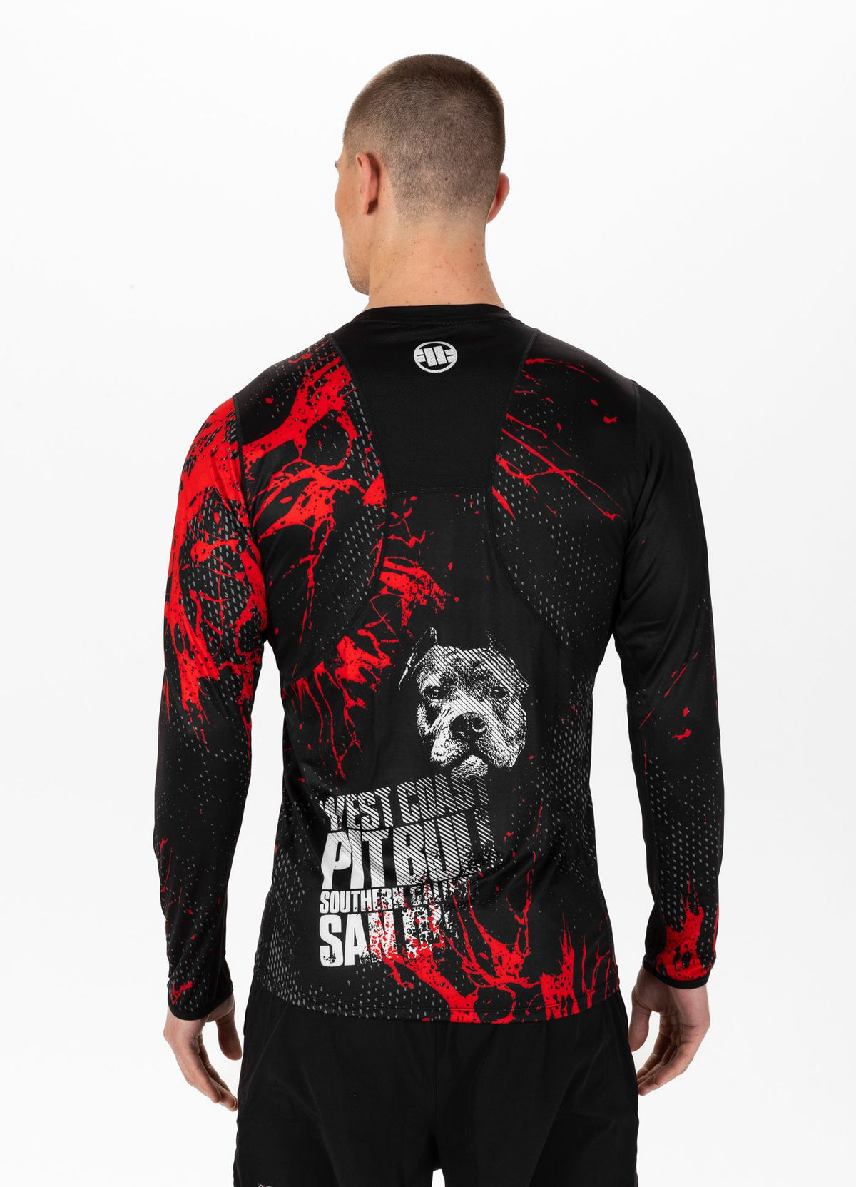 BLOOD DOG 2 Schwarzes Mesh-Langarm-T-Shirt