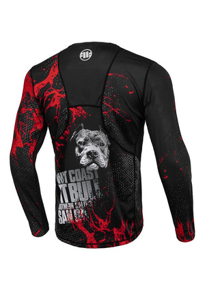 BLOOD DOG 2 Schwarzes Mesh-Langarm-T-Shirt