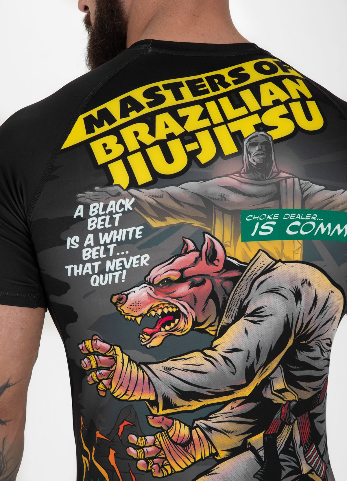 MASTERS OF BJJ HILLTOP schwarzer Rashguard