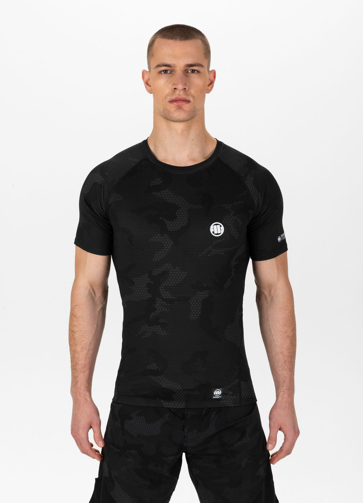 NET CAMO NEW LOGO 2 Ganz schwarzer Camo-Rashguard