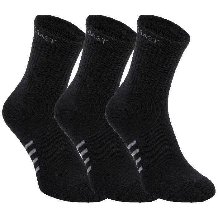 Dünne Socken mit hohen Knöcheln, 3er-Pack Schwarz