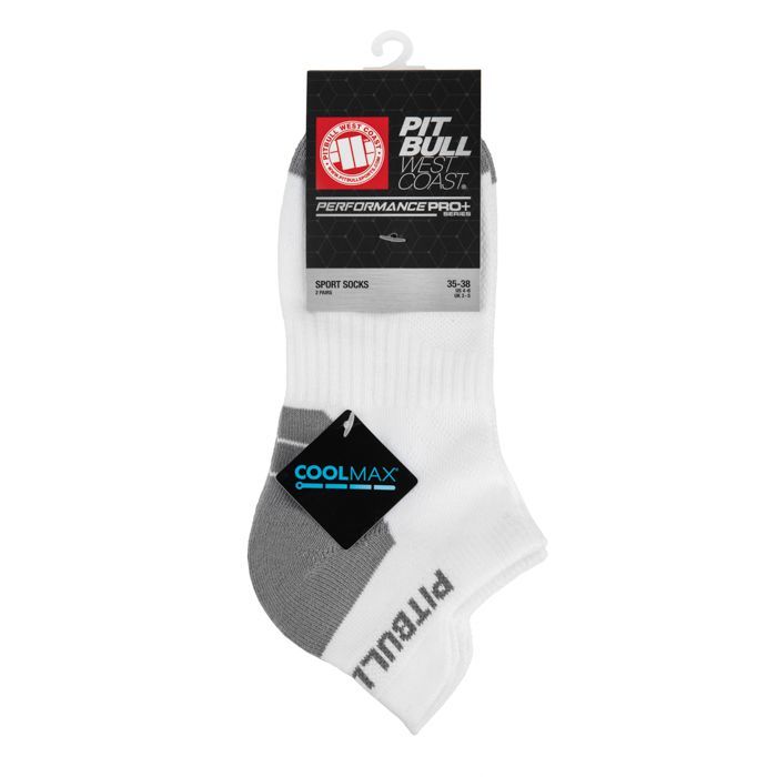 Socken Lowcut PitbullSports 2 Paar Weiß/Grau