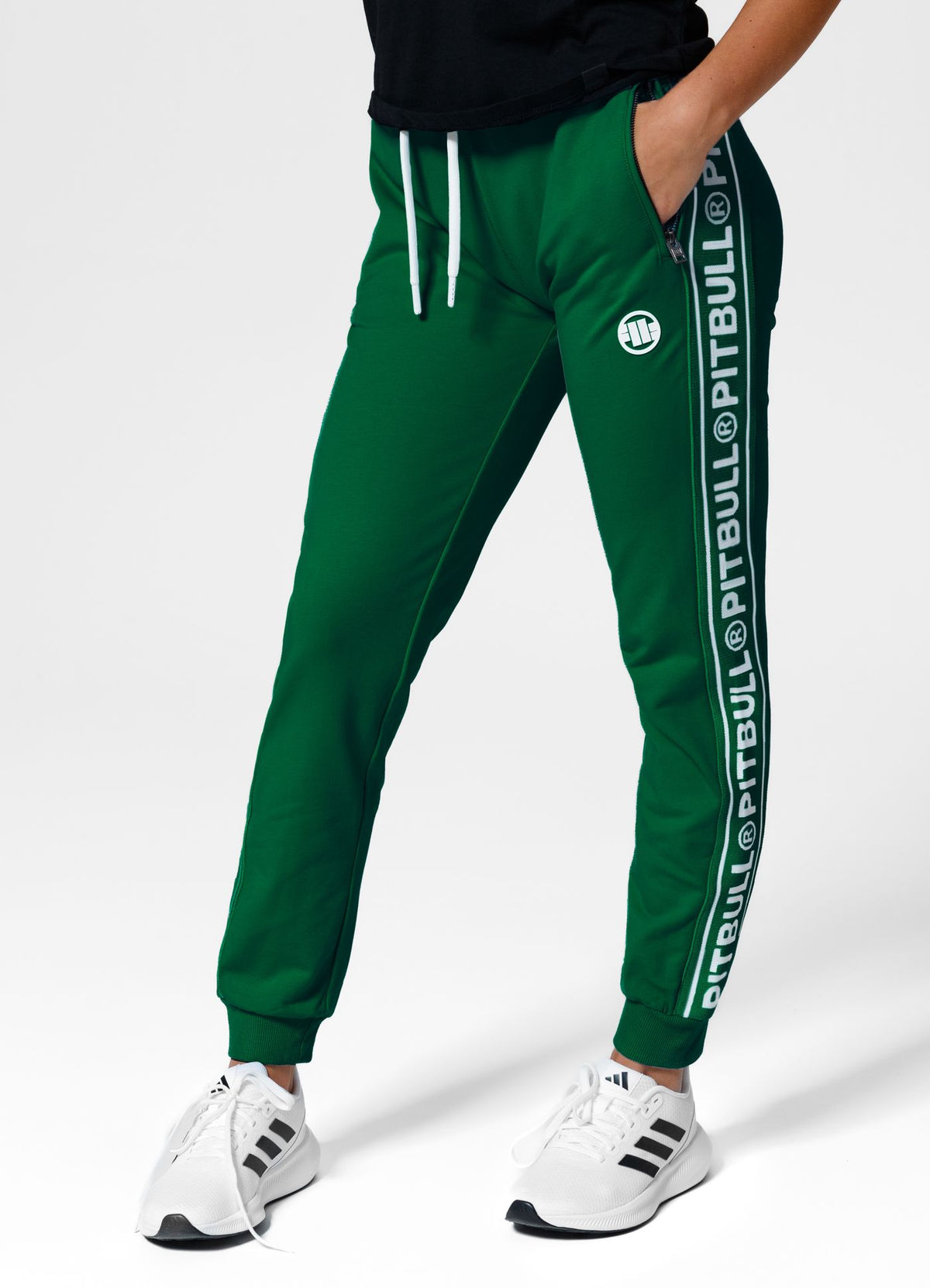 Women's sweatpants French Terry JUDITH - Dark green