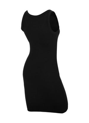 Frauen Geripptes Kleid Layla - Schwarz