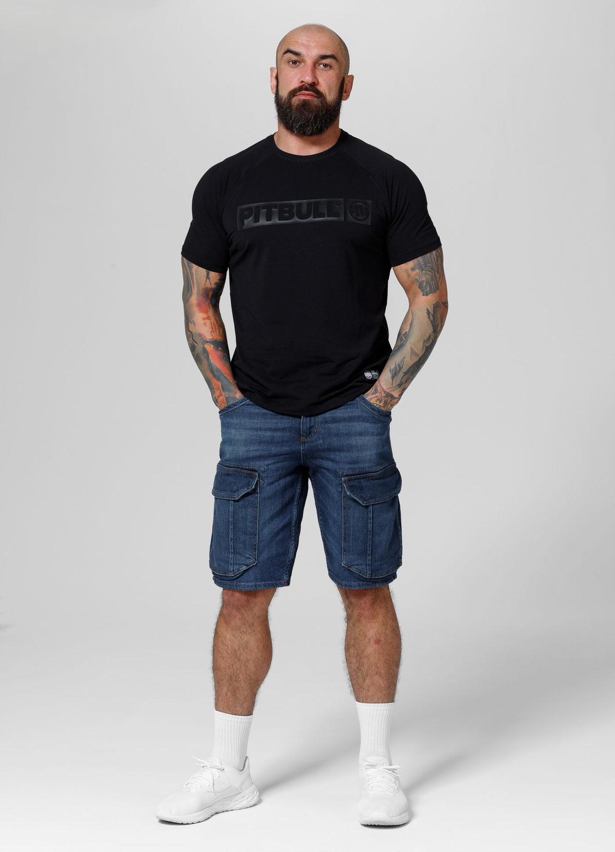 LONGSPUR Cargo-Jeansshorts in Marineblau