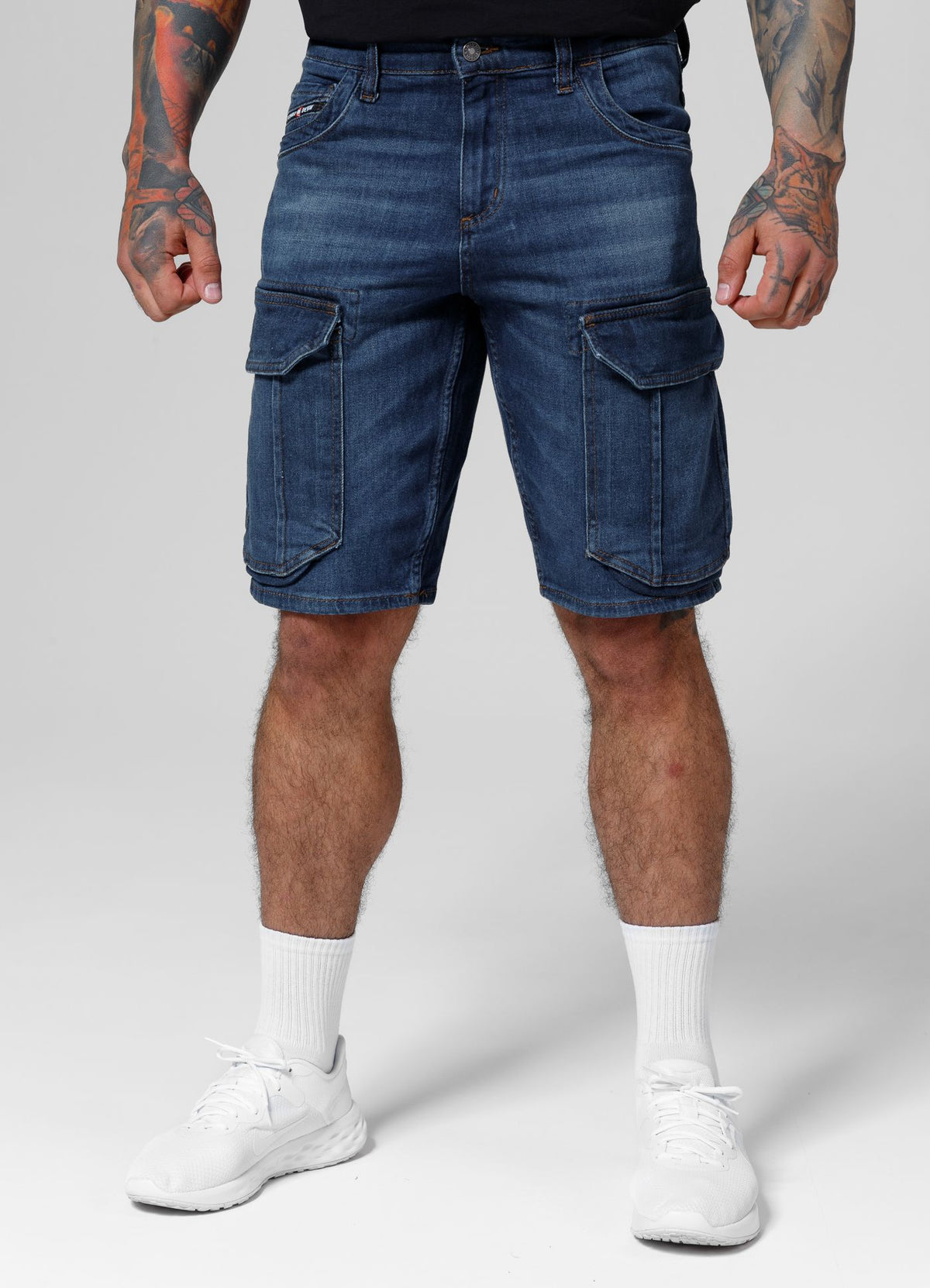 LONGSPUR Cargo-Jeansshorts in Marineblau