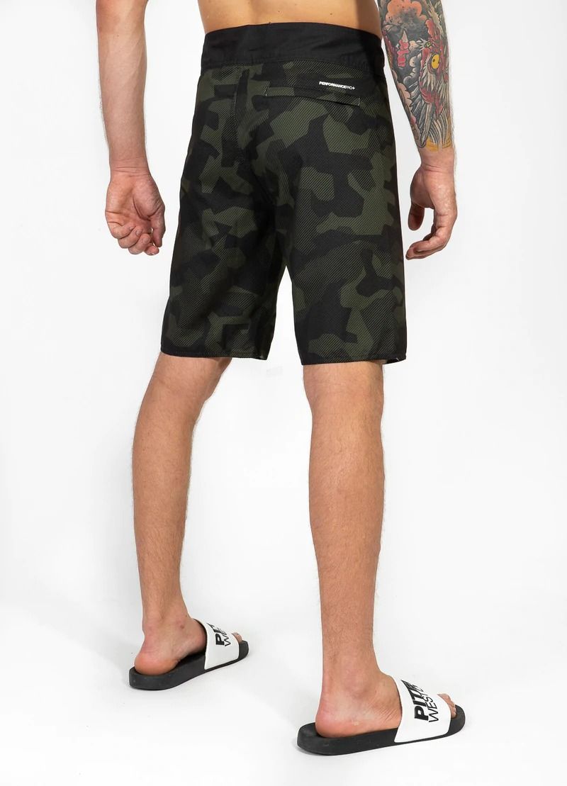 Boardshorts HILLTOP Schwarz/Oliv