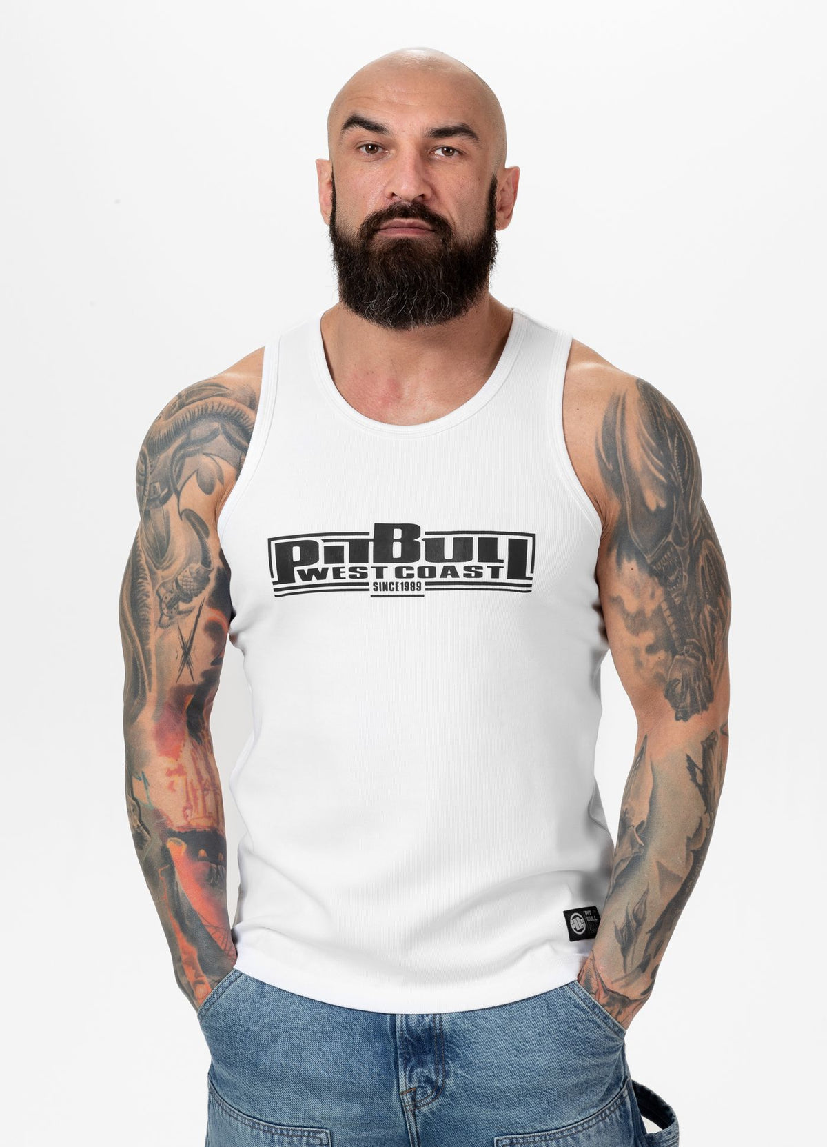 RIB BOXING Weißes Tanktop