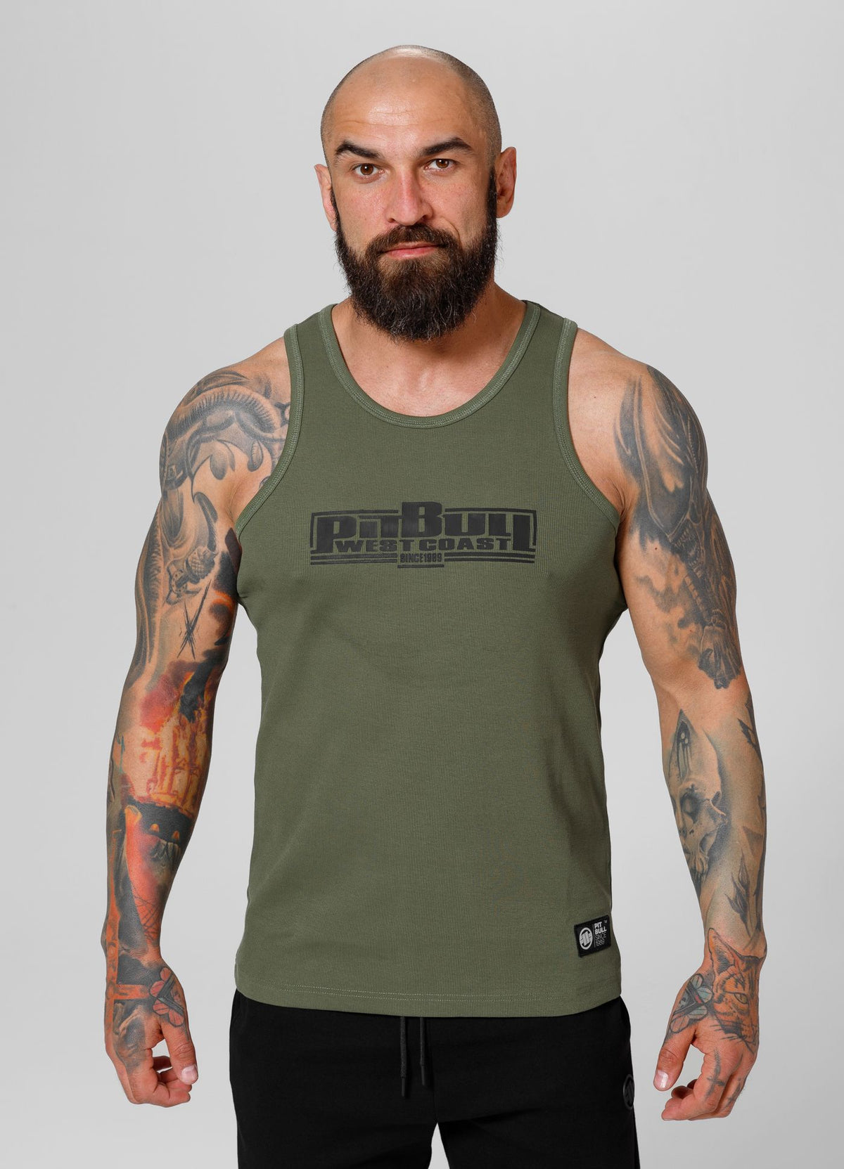 RIB BOXING – Olivgrünes Tanktop