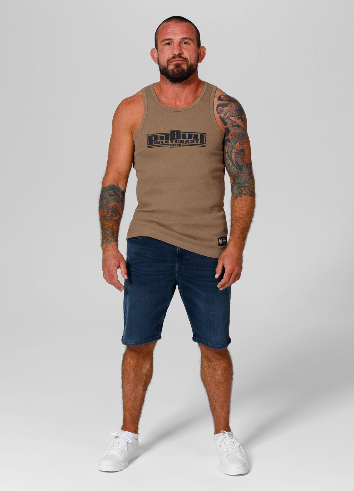 RIB BOXING Tanktop in Coyote-Braun