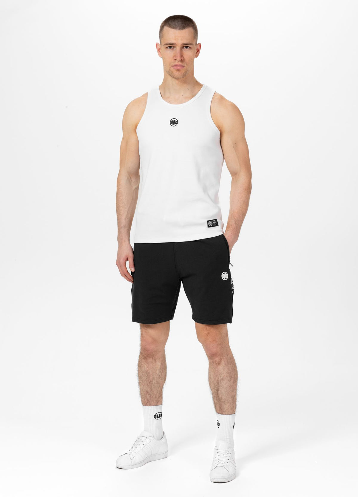 Weißes Tanktop mit kleinem RIB-LOGO