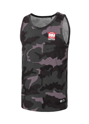 SMALL HILLTOP – Tanktop in Slim Fit mit Camouflage-Muster in Schwarz