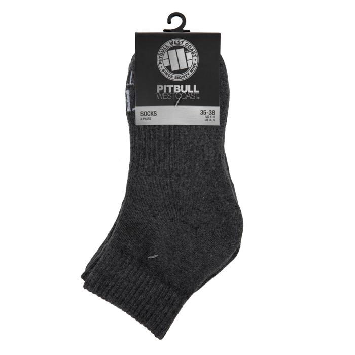 Low Ankle Socks TNT 3pack Charcoal - Pitbull West Coast International Store 